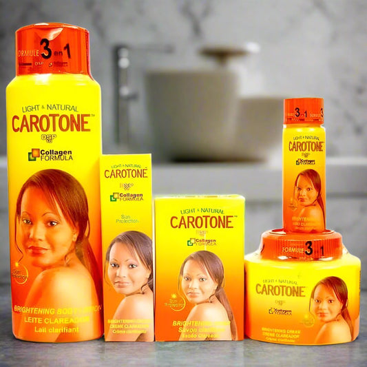 Carotone Complete Set (Lotion, Soap, Cream 135ml, Oil, Sun Protection 1.76oz)